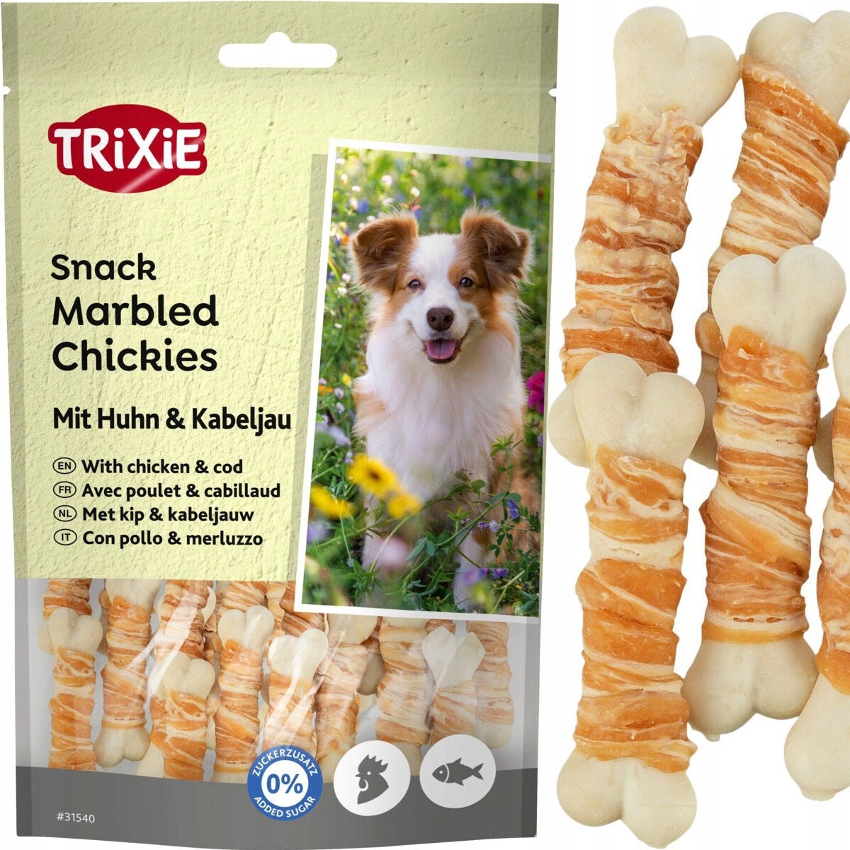 Marbled Chickies, przysmak, dla psa, kurczak i dorsz, 100 g