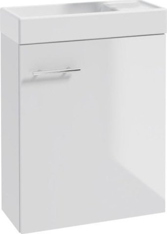 Deftrans Szafka łazienkowa z umywalką 50x70 cm wisząca biała Small