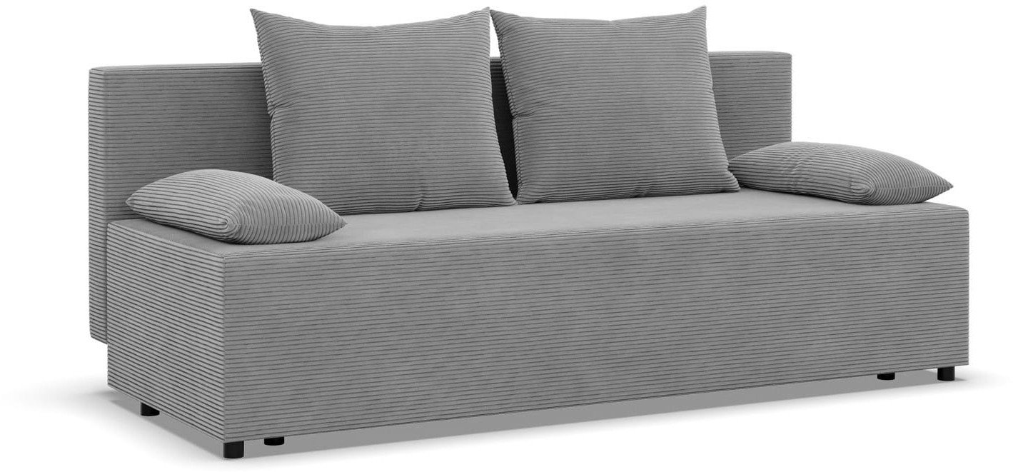 Kanapa rozkładana, Vista, sztruks, 191x92x95 cm, jasny szary | TYLETEGOTU