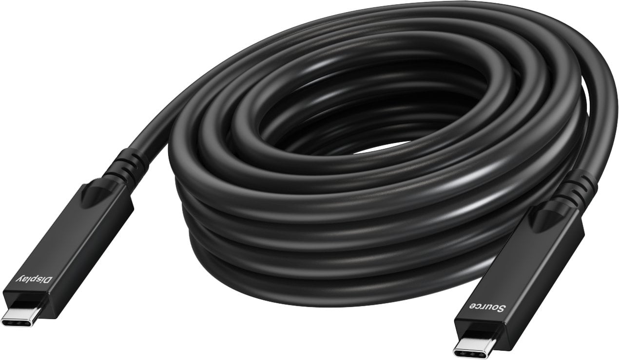 Vision - USB-Kabel - 24 pin USB-C (M) zu 24 pin USB-C (M) - USB 3.2 Gen 1 / DisplayPort 2.1 - 3 A - 10 m - Active Optical Cable (AOC), USB Power Deliv