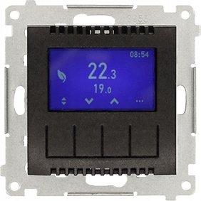 Kontakt-Simon Simon 54 Regulator temperatury z wyświetlaczem (czujnik wewnętrzny lub sonda) antracyt, metalizowany DETD1A.01/48