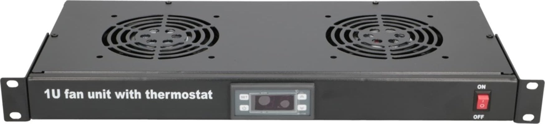 ExtraLink 19" RACK MOUNT FAN PANEL (2 FANS) WITH THERMOSTAT