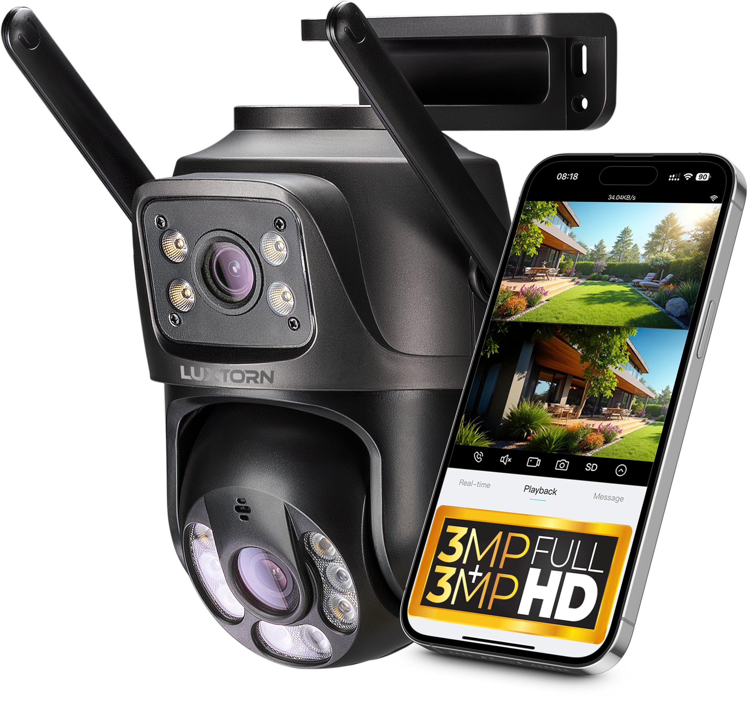 Kamera Obrotowa 2 Obiektywy IP WIFI 2x3MPx SMART ICS33DL-30V1 LUXTORN