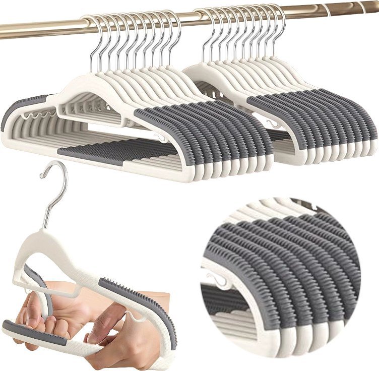 Zestaw wieszaków z antypoślizgową nakładką SOFTY 20 szt. szare