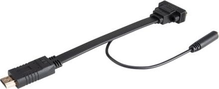 Kabel Akasa HDMI - D-Sub (VGA) + Jack 3.5mm 0.2m czarny (AK-CBHD18-20BK)