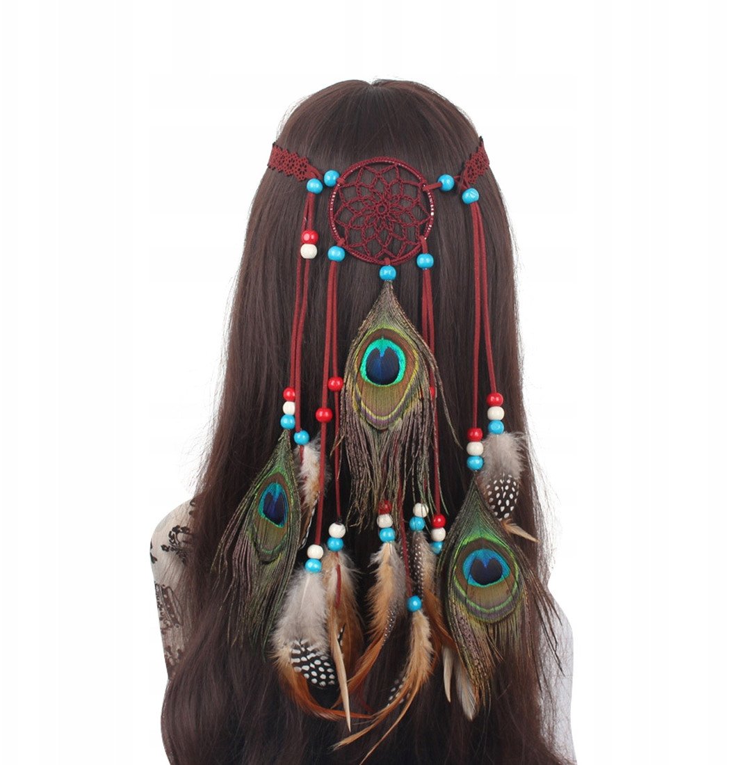 Pióropusz OPASKA do Włosów PAW ŁAPACZ SNÓW A7