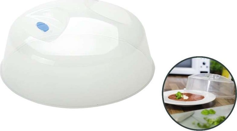 Korona Shops Pokrywka do mikrofali 26 cm wysoka biała KLOSZ