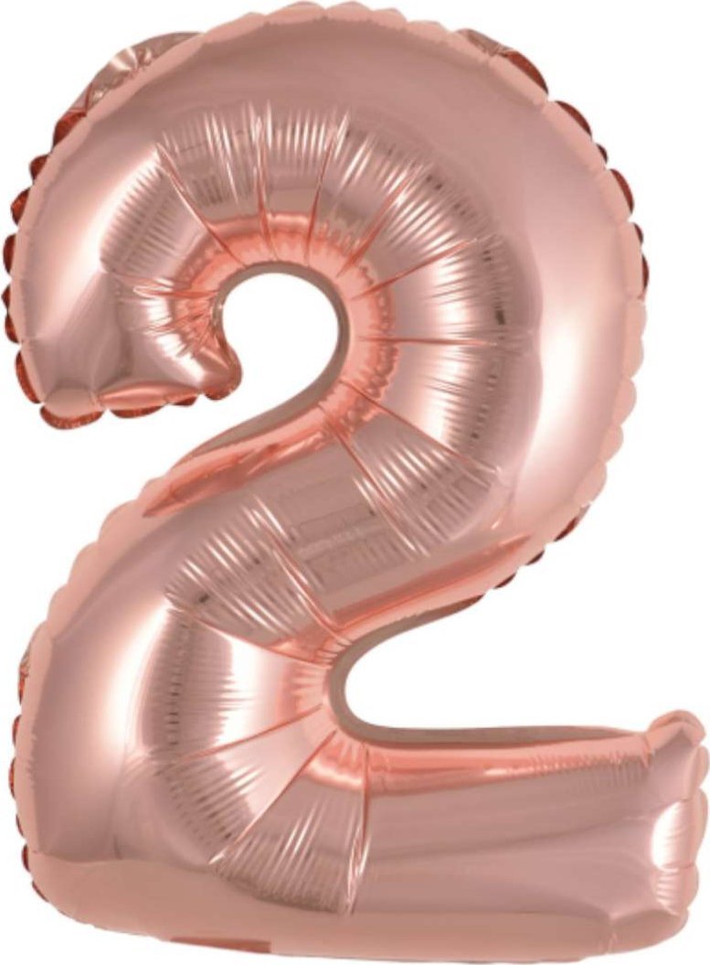 AMSCAN Balon foliowy mini cyfra 2 różowe złoto 37,5x40cm 9909690