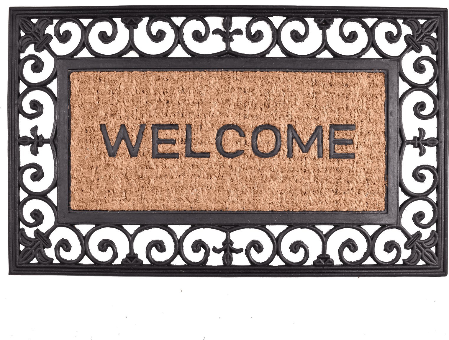 Wycieraczka Panama z kokosu i gumy WELCOME AŻUROWA