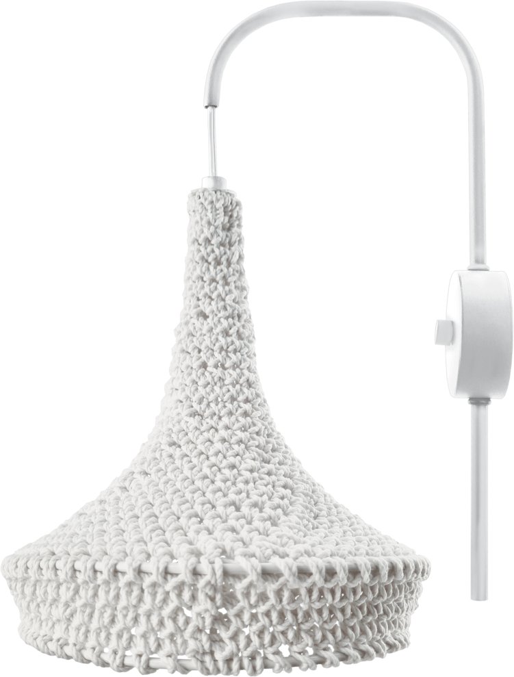 Bawełniany kinkiet ścienny Mahaka 4032 Shilo ażurowy do czytania biały