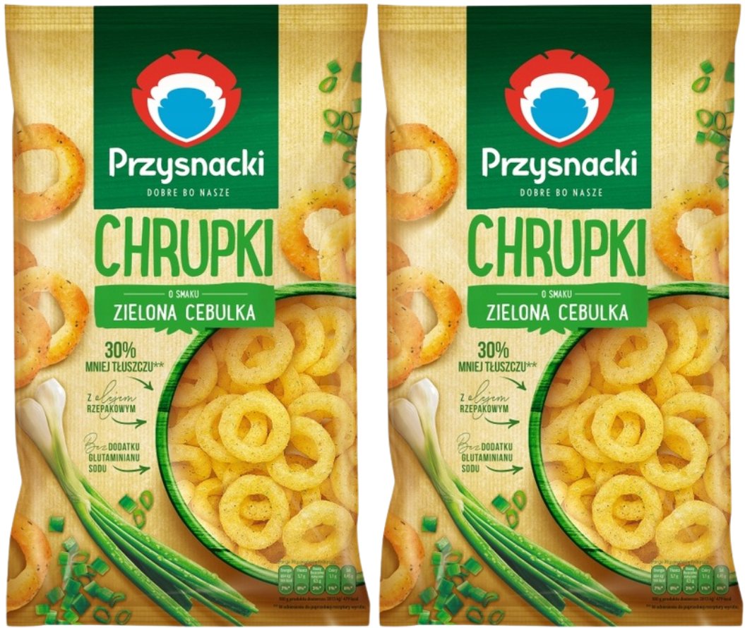 Przysnacki Chrupki o smaku zielona cebulka 140 g x 2 sztuk