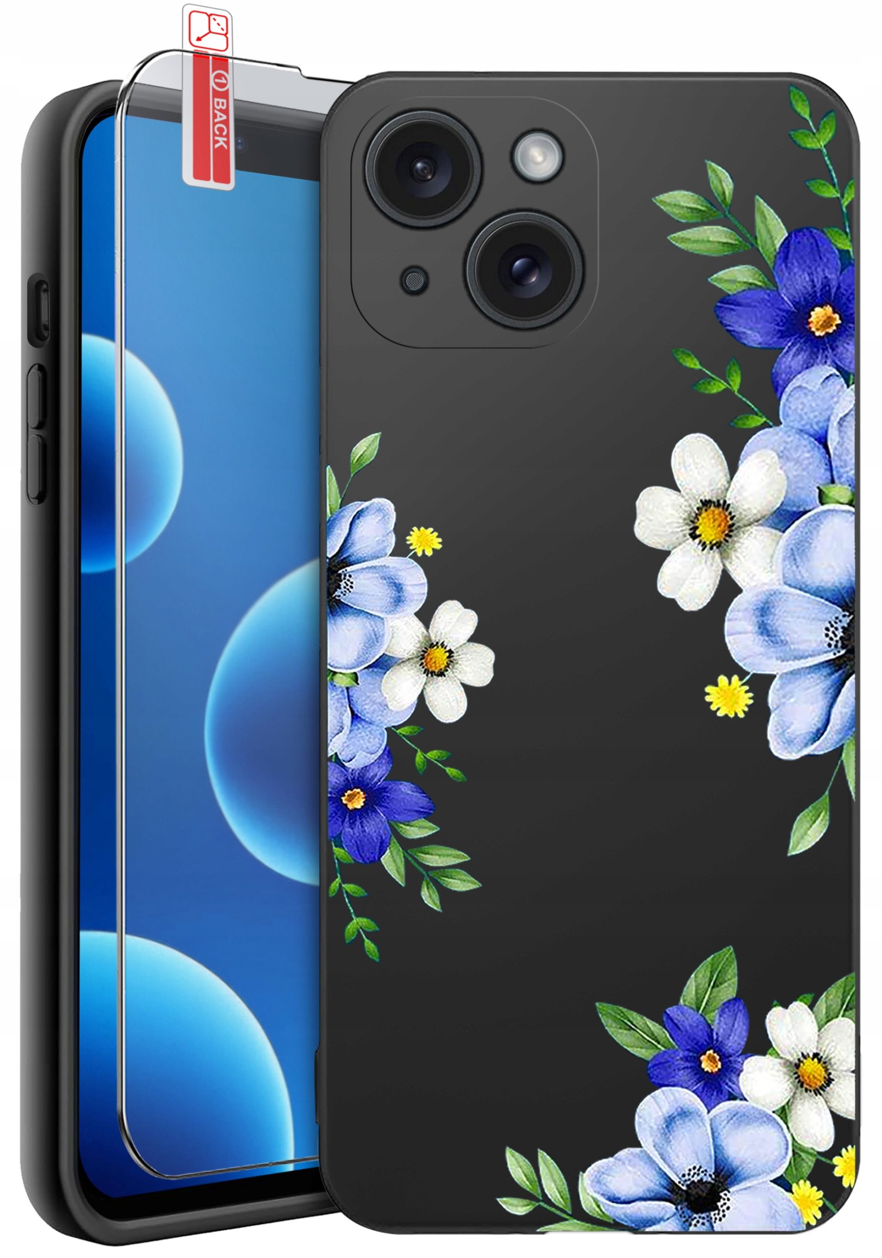 ETUI do iPhone 13 | 14 | WZORY | SILIKONOWE MATT CASE + SZKŁO 9H