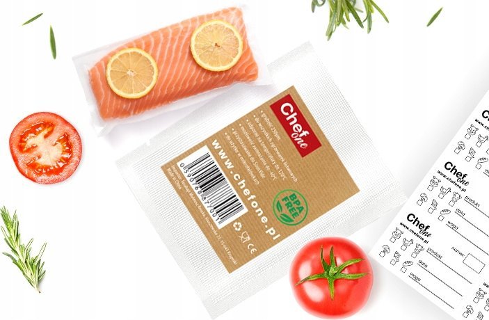 Chef One worki do zgrzewarek próżniowych 50 sztuk 12cmx40cm na kiełbase/rybe