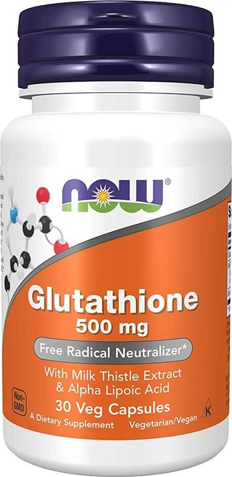 NOW Foods NOW Foods - Glutation, 500 mg z Ekstraktem z Ostropestu Plamistego i Kwasem Alfa Liponowym, 30 vkaps