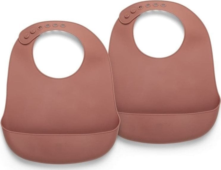 Nuuroo nuuroo - 2 śliniaki silikonowe z kieszonką Mahogany