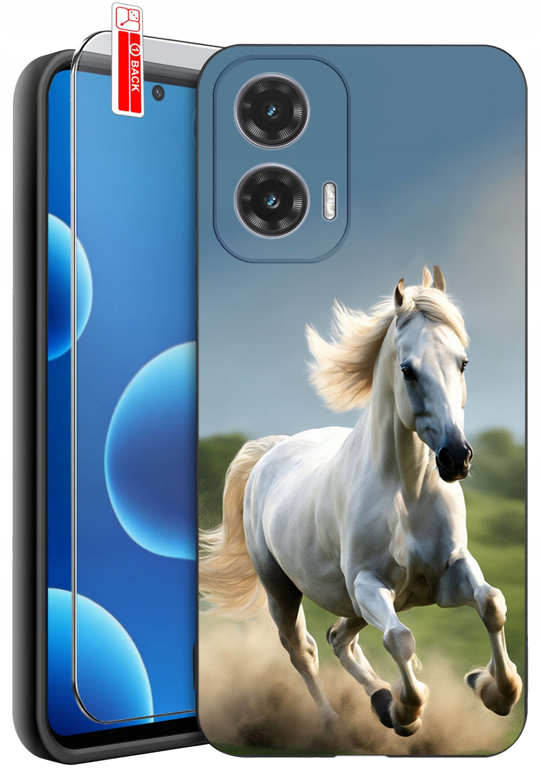 ETUI do Motorola Moto G45 5G | WZORY | SILIKONOWE MATT CASE + SZKŁO 9H