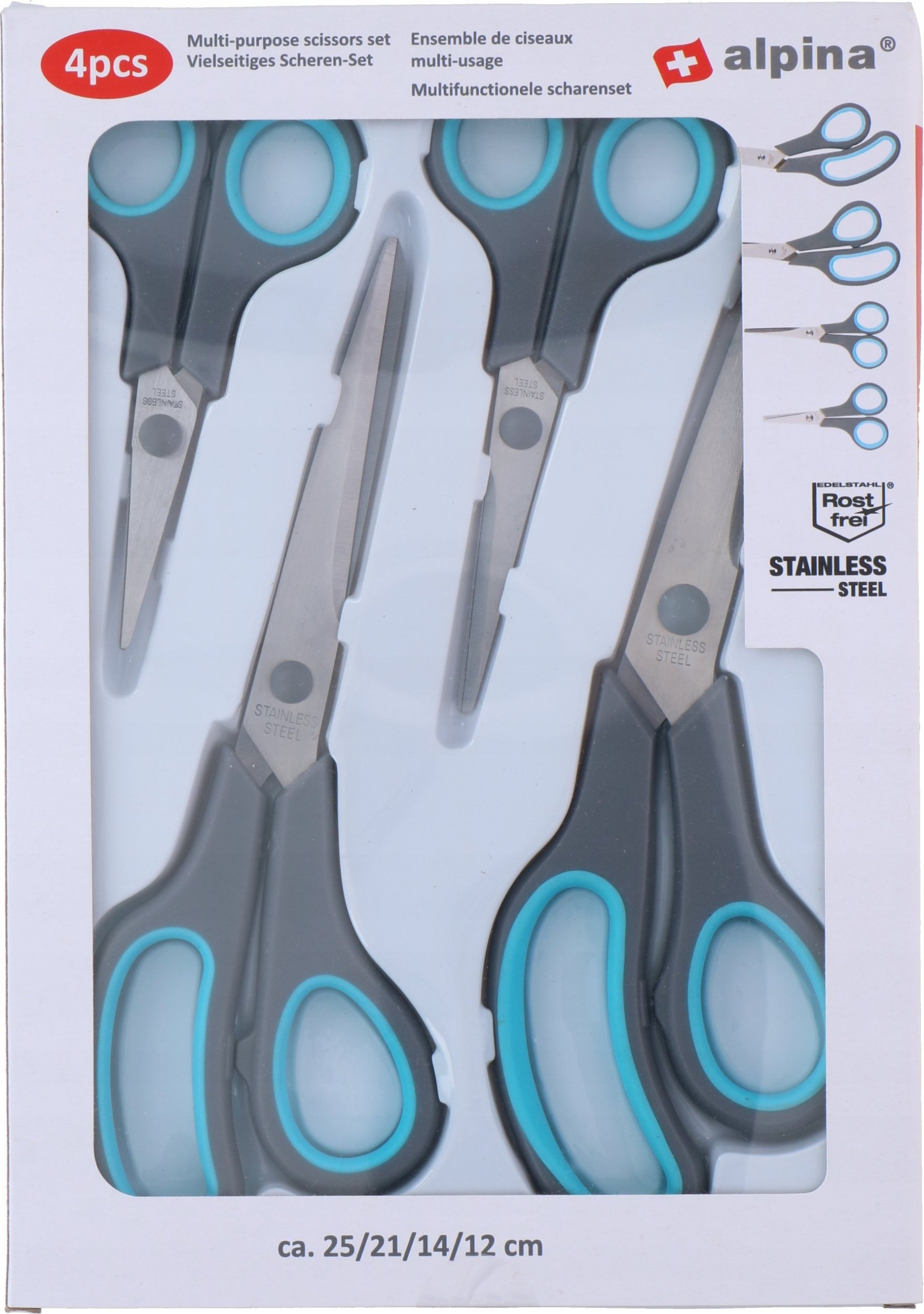 Alpina Alpina - Zestaw ergonomicznych nożyczek 4 szt.