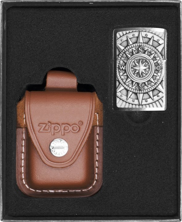 Zestaw ZIPPO Zapalniczka COMPASS EMBLEM Prezentowy No2