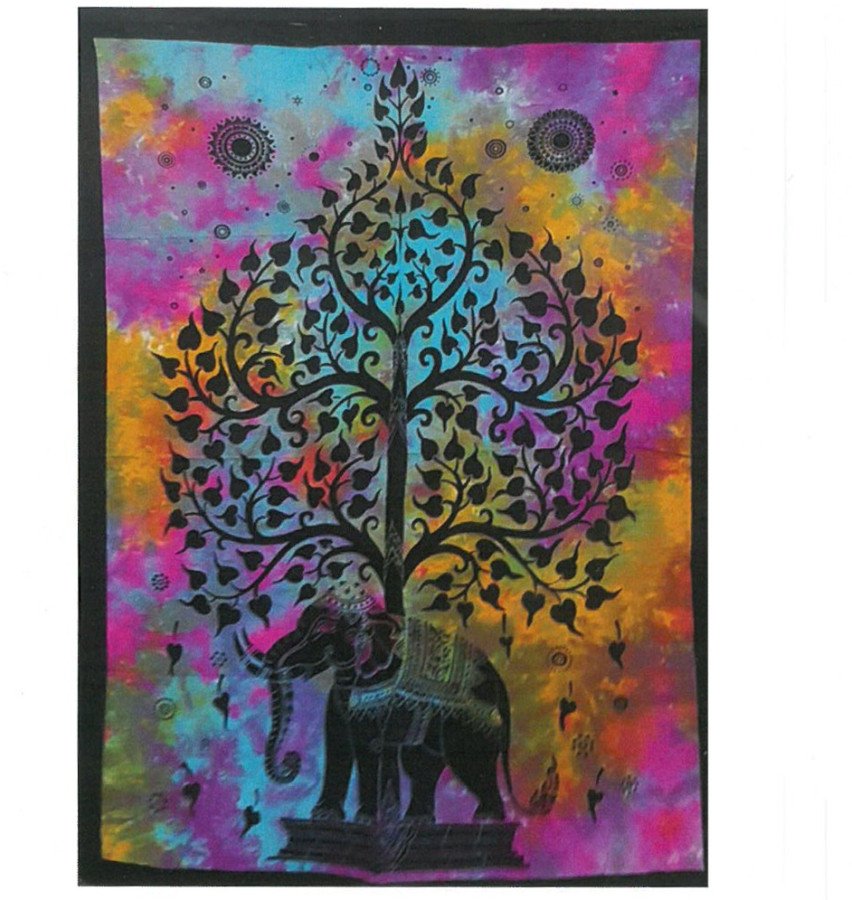 Bawełniane Tkaniny Ścienne - Elephant Tree