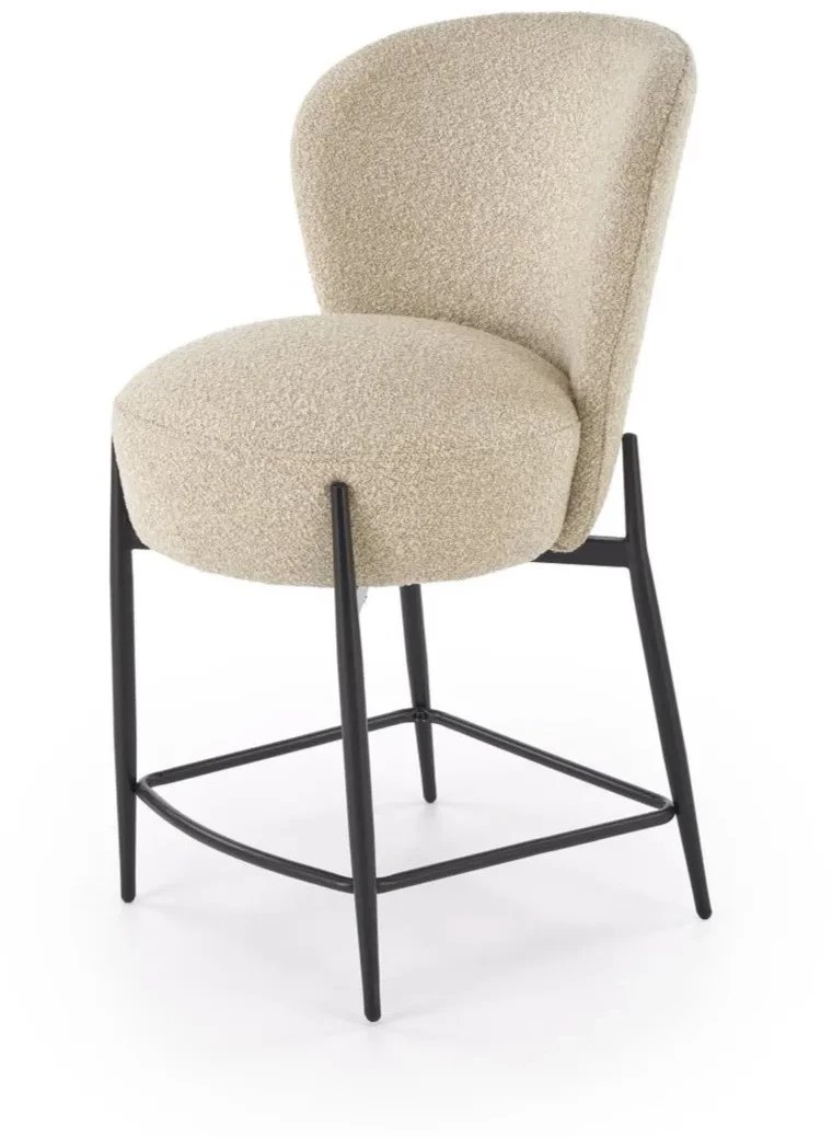 Hoker niski H126 VELVET beżowy HALMAR