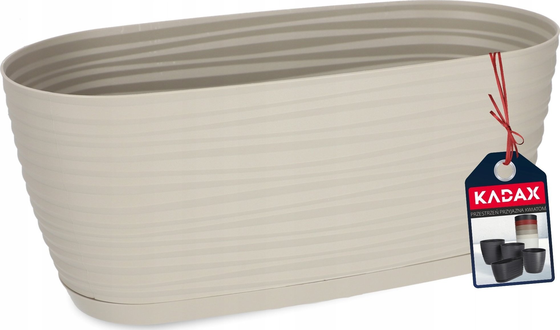 Kadax Doniczka Osłonka Na Kwiaty Podstawka Szara 27cm