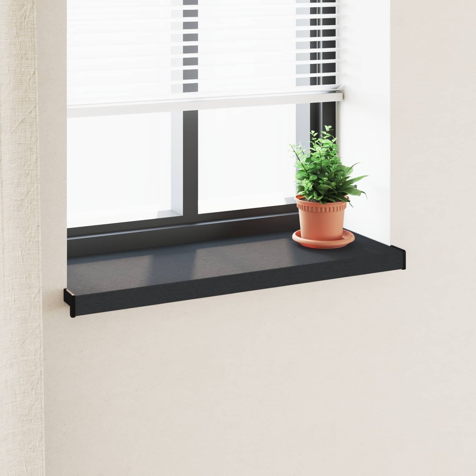 vidaXL Parapet okienny Antracyt z drewnianą strukturą 80 x 30 x 4,5 cm