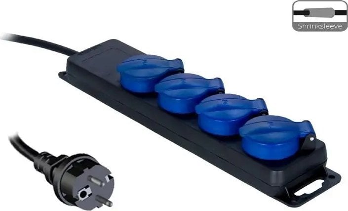 Kabel zasilający Procab Procab PSI204/1.5-F IP44 powerstrip, 4-way, 3G2.5 4 french sockets, ip44, 1,5m