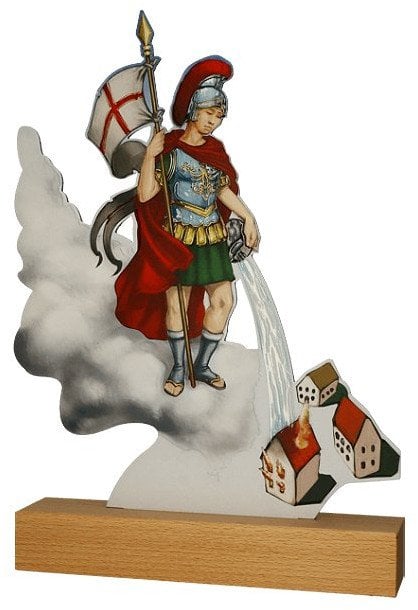 Victoria Sport Trofeum metalowe na drewnianej podstawie - Strażactwo