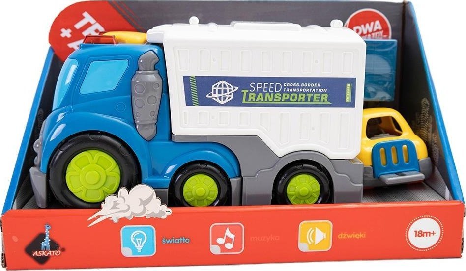 Zestaw autek 2w1 - Śmieciarka i mini podnośnik