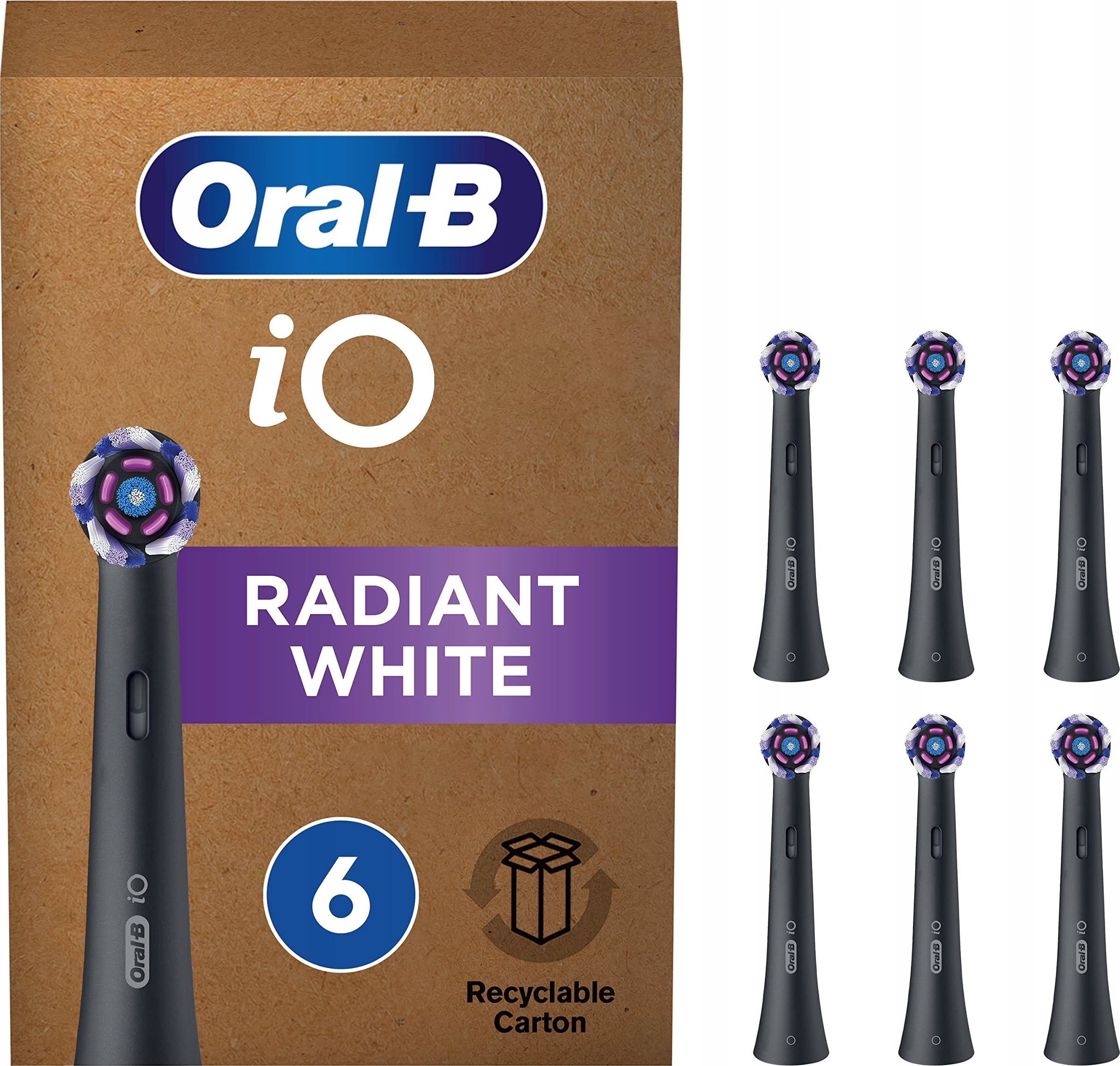 Końcówka Braun Oral-B iO Radiant White BLACK 6 sztuk FFU końcówki
