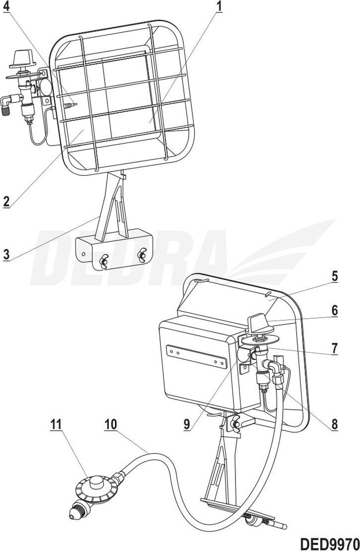 Dedra Przewód gazowy z reduktorem 37mbar