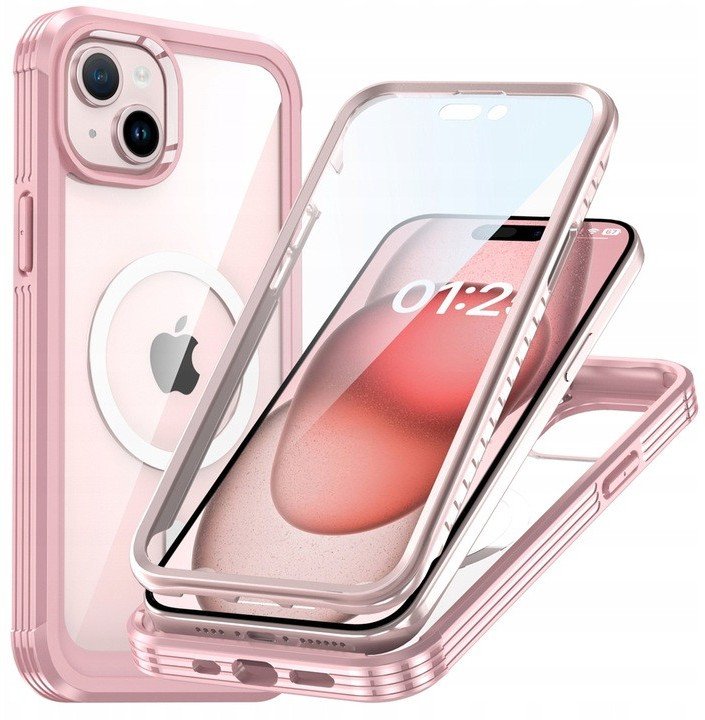Etui Pancerne Supero 360 MagSafe do iPhone 15, różowe