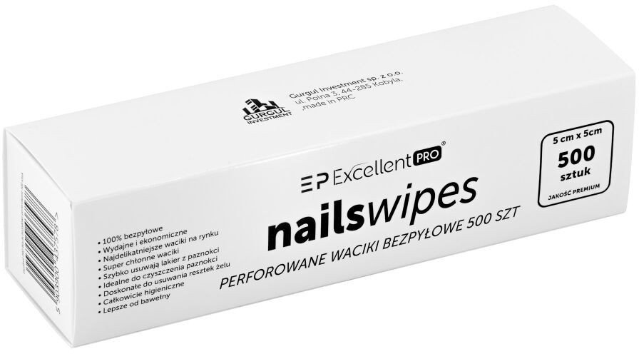 Excellent PRO Waciki bezpyłowe perforowane 500szt