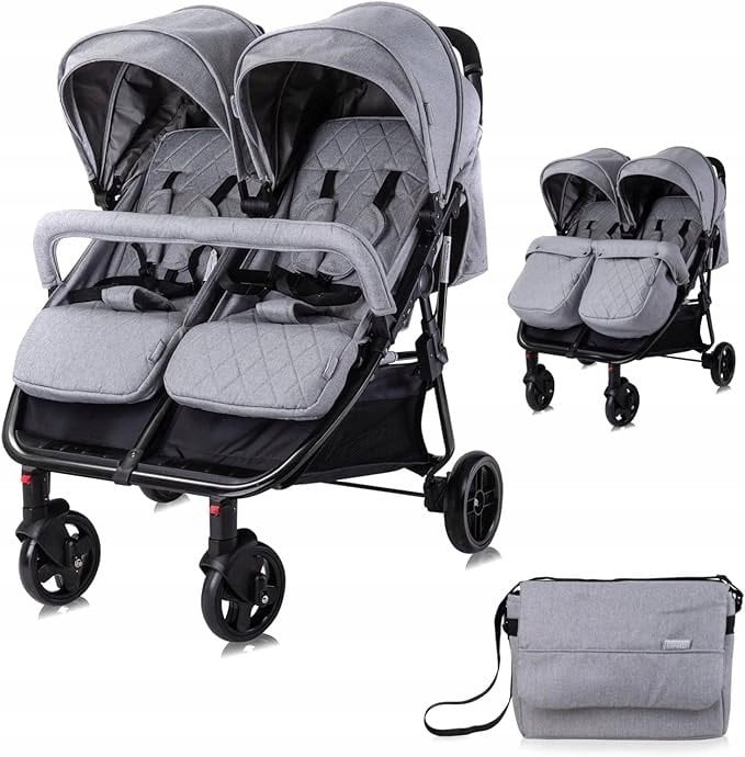 Vežimėlis dvynukams Lorelli Duo, Cool Grey