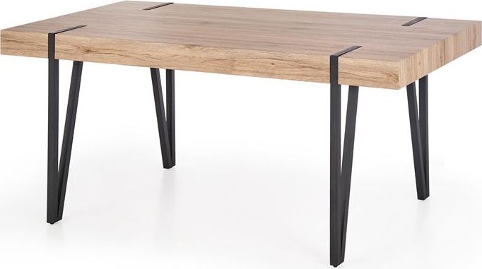 Halmar Stół YOHANN dąb san remo czarny w stylu industrialnym HALMAR