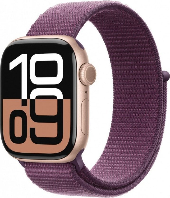 Smartwatch Apple Watch 10 GPS + Cellular 42mm Rose Gold Alu Sport Loop Fioletowy (MWXC3ET/A)