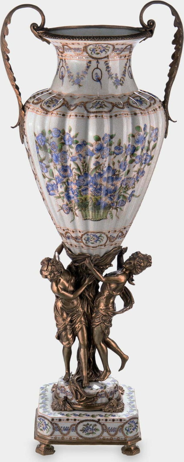 rzezbyzbrazu Porcelanowa Amfora z Kobietami Biała