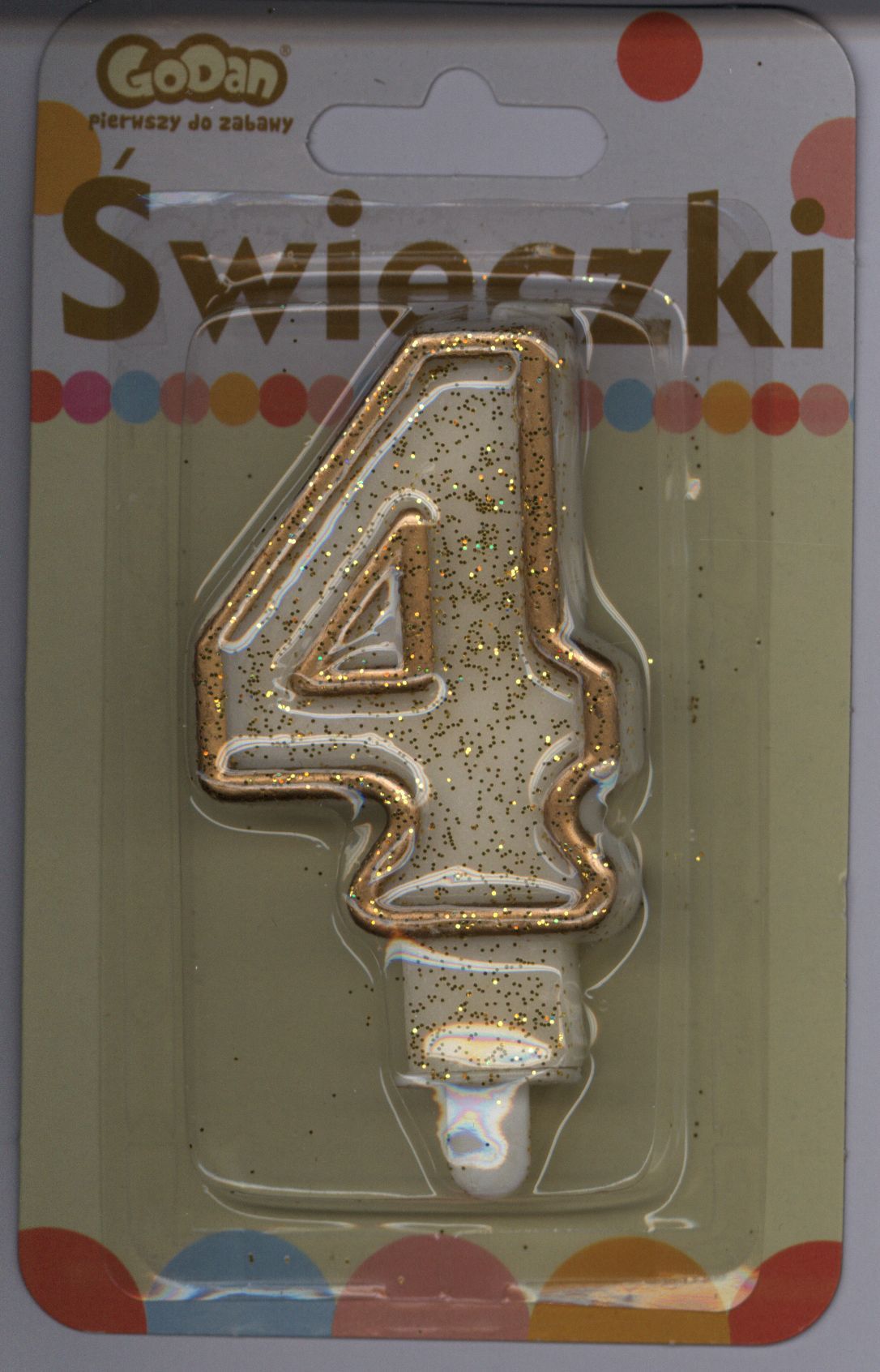 GoDan Świeczka cyferka złoty kontur "4"