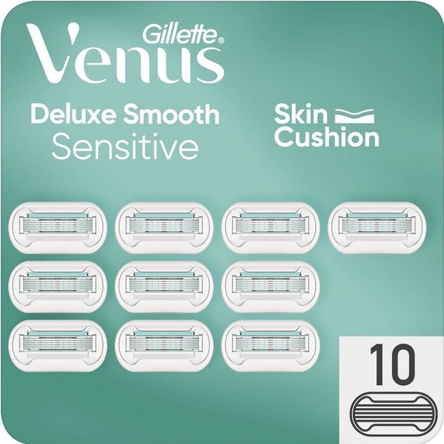 Gillette Venus Deluxe Smooth Sensitive Rosegold skustuvo keičiamos galvutės, 10 vnt.