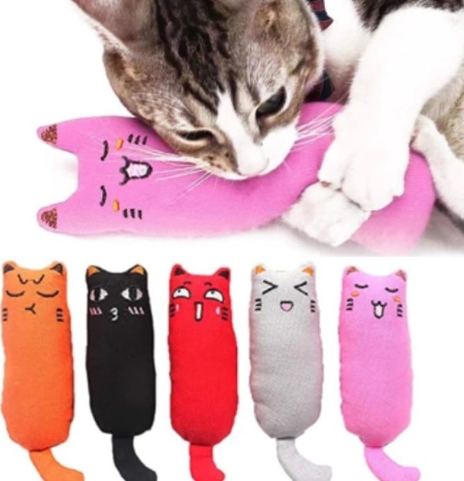 ZABAWKA DLA KOTA PLUSZOWA PISZCZĄCA KOT KOCIMIĘTKA 15CM