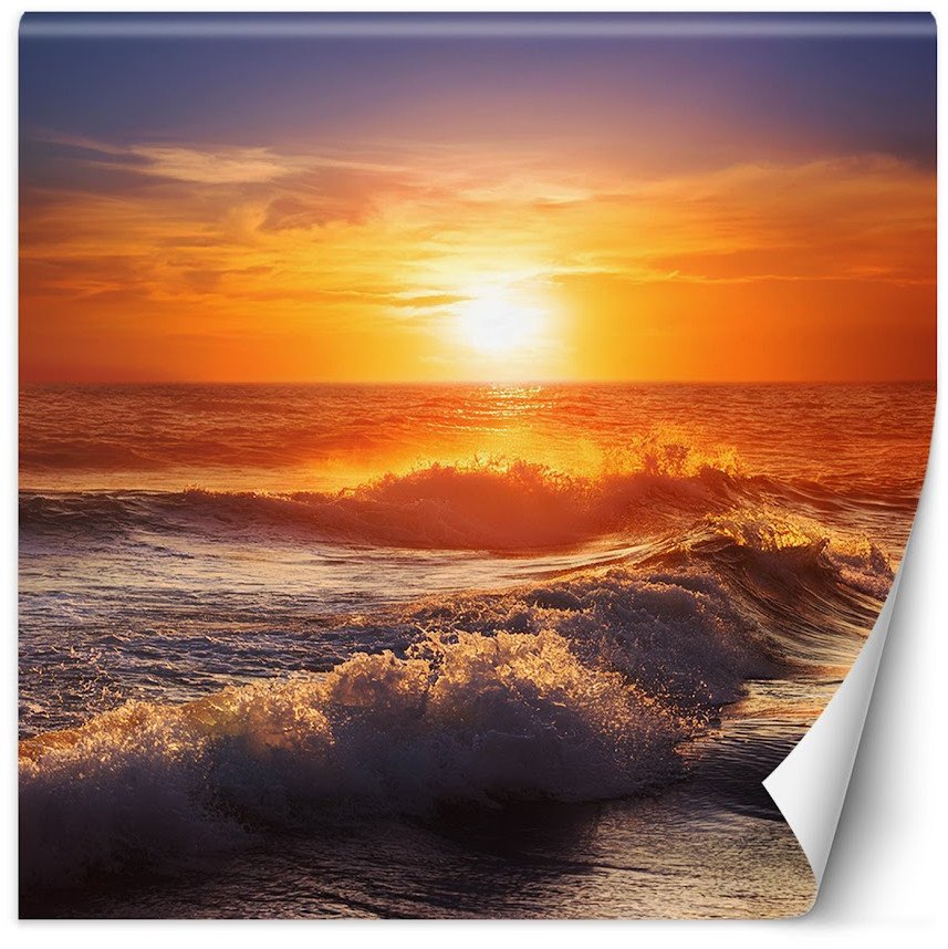 Feeby Fototapeta Morze Fala Zachód Słońca 200x200 medium