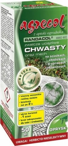 Agrecol Środek zwalczający mech i chwasty na chodnikach i podjazdach 50ml