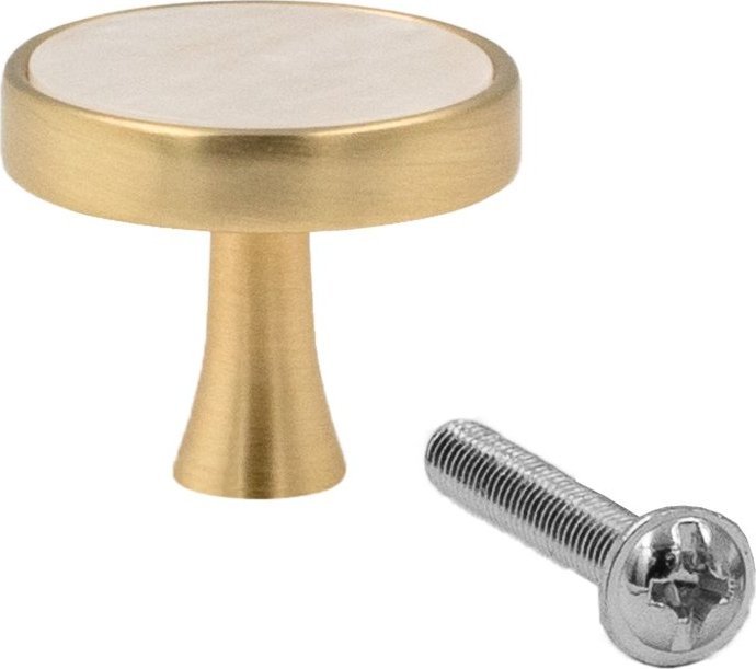 Szchara UCHWYT MEBLOWY GAŁKA ZŁOTA + MASA PERŁOWA 30mm