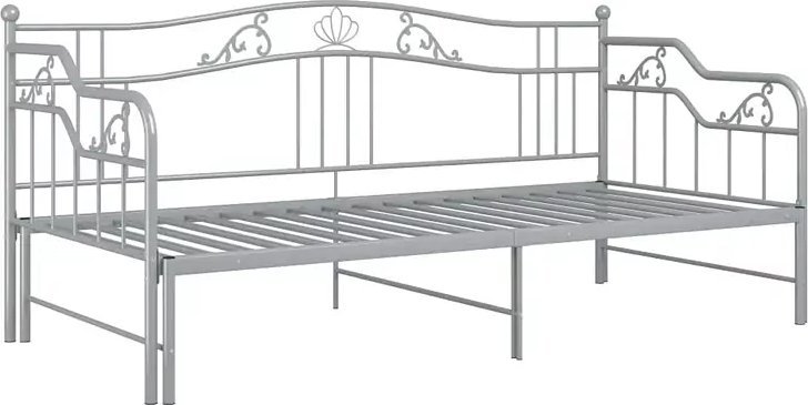 Elior Szare rozkładane łóżko metalowe 90x200 cm - Wextis