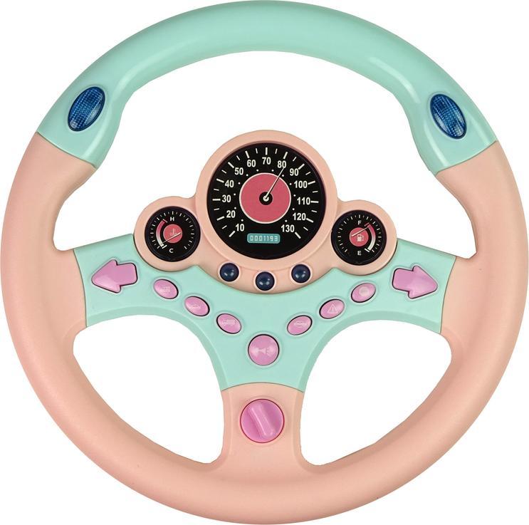 LeanToys Interaktywna Kierownica Różowa Symulator Jazdy Dźwięki Światła (10114)