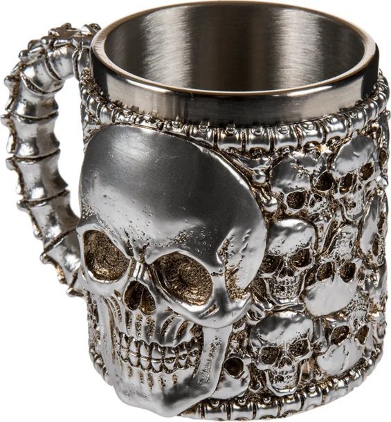 Out of the blue Kubek Stalowe Czaszki - Straszna, Upiorna Dekoracja
