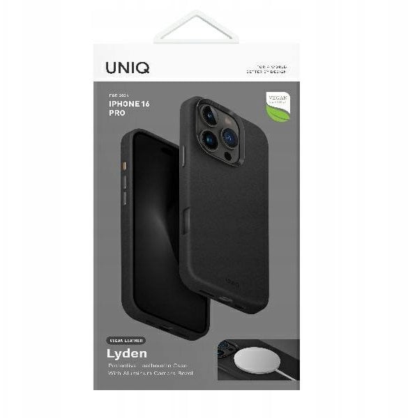 Uniq Etui Lyden do Apple iPhone 16 Pro Magclick Charging czarny/dallas black