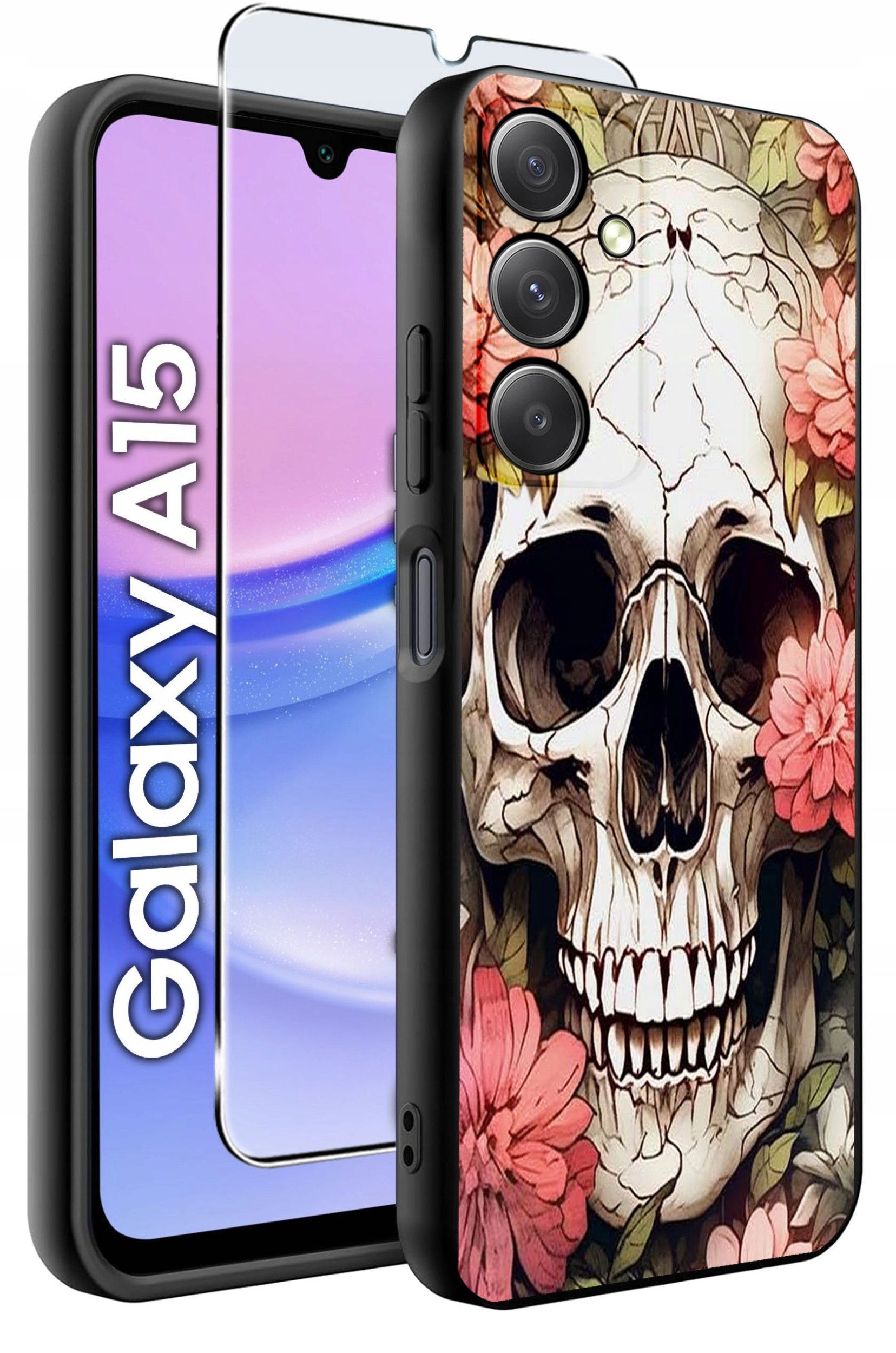 ETUI do Samsung A15 4G | 15 5G WZORY | SILIKONOWE MATT CASE + SZKŁO 9H