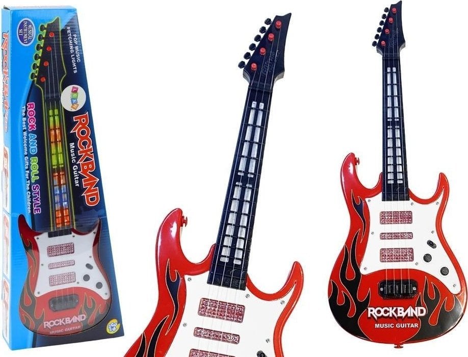 LeanToys Gitara elektryczna czerwona