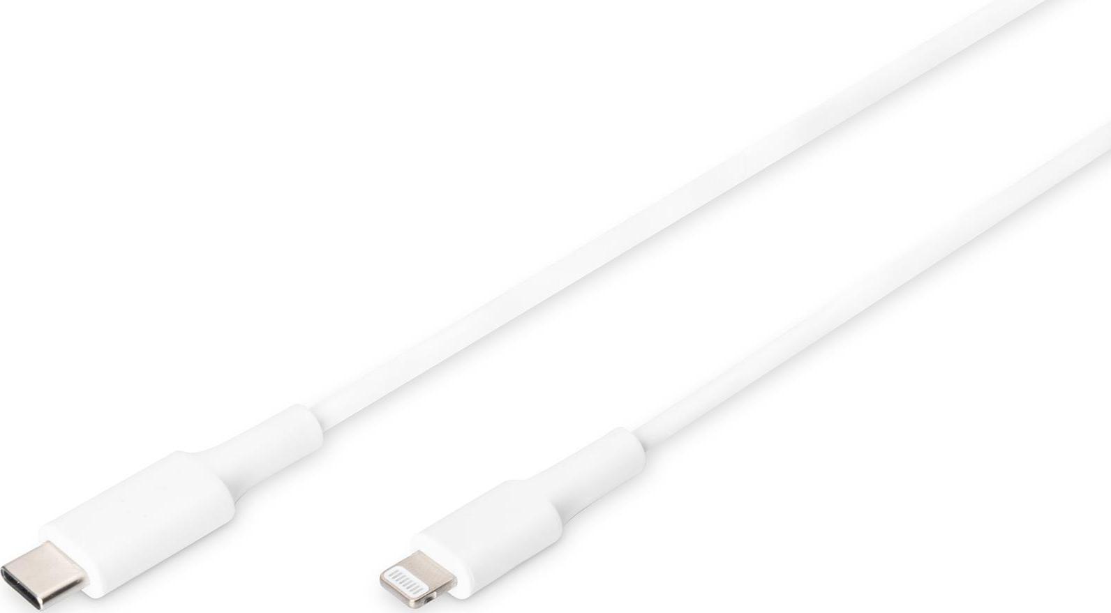Kabel USB Digitus USB-C - Lightning 1 m Biały (DB-600109-010-W)